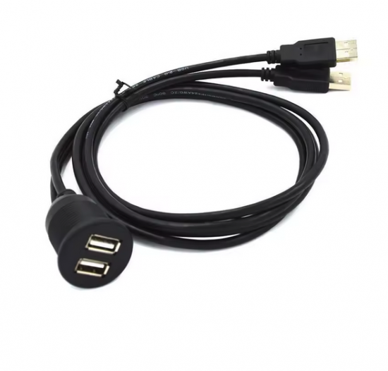 Preview: Mercedes V-Klasse W447 USB-Verlängerung (USB-A 3.0, Panel-Mount) für Einbau in Klappe neben OEM-USB